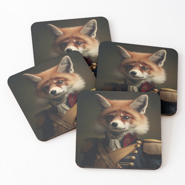 Item preview, Fox in Military Uniform, Animal Renaissance Portrait designed and sold by Futuriddle.