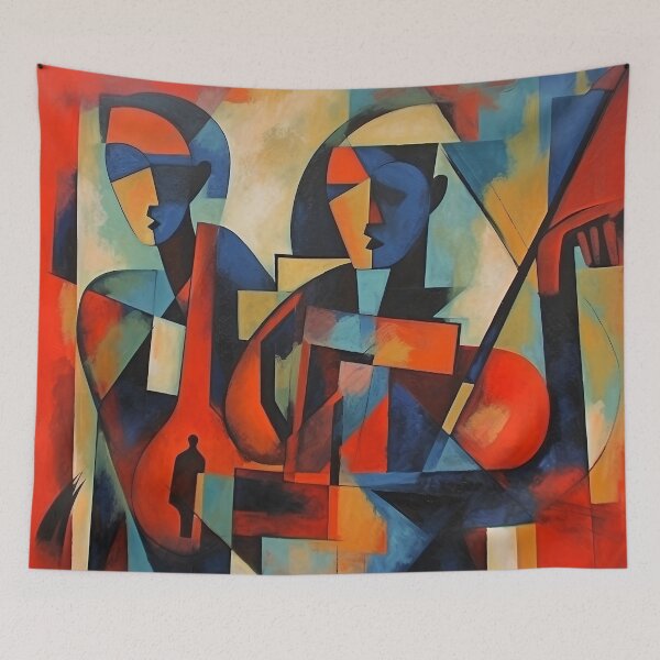 Item preview, Vibrant Abstract Art: Dynamic Interplay of Red, Orange, and Blue designed and sold by BNCH44.