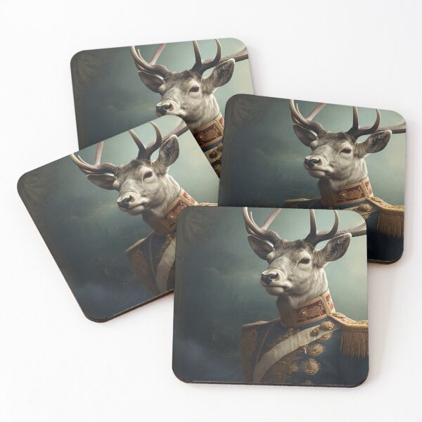 Item preview, Deer in Military Uniform, Animal Renaissance Portrait designed and sold by Futuriddle.