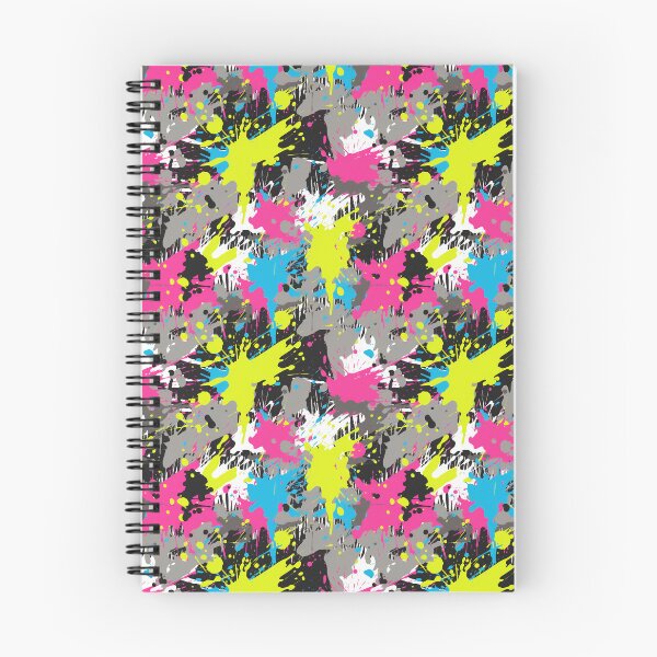 Aperçu de l'œuvre Neon 80's Grunge Splatter Paint Style illustré Seamless Pattern créée et vendue par PatternsFTW.