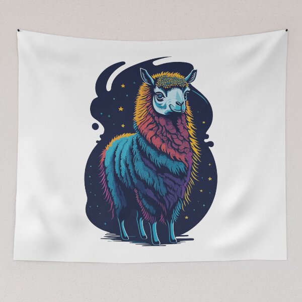 Item preview, Colorful Llama Illustration Design designed and sold by The Funscape Store.