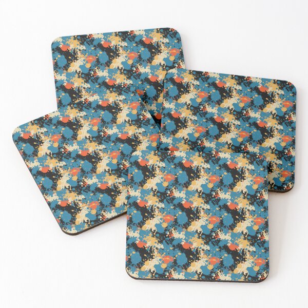 Item preview, Blue Red Orange Grunge Splatter Paint Style Illustrated Seamless Pattern designed and sold by PatternsFTW.