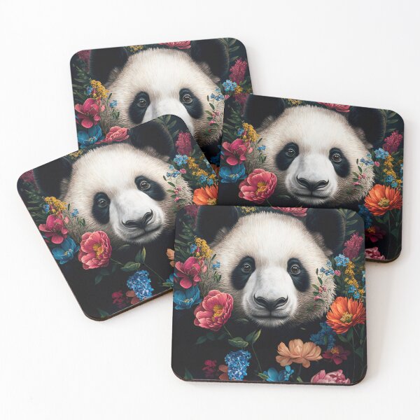 Item preview, cool panda with flowers art work poster designed and sold by Mk5studio.