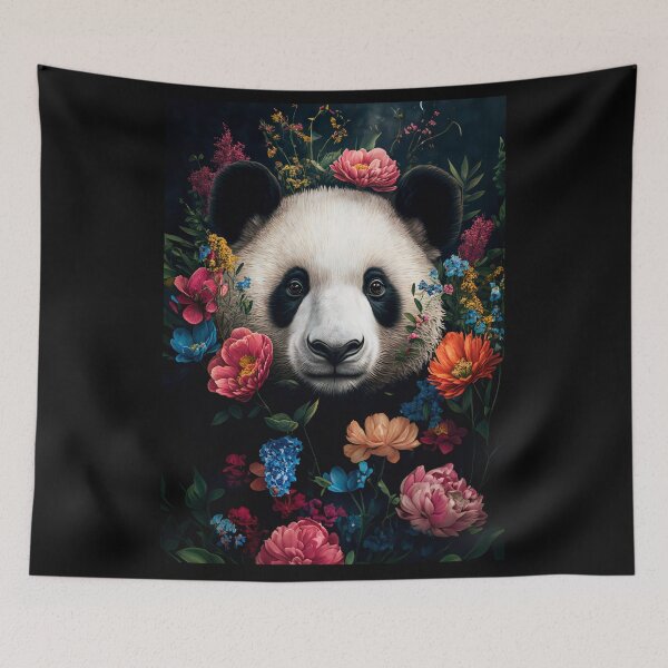 Item preview, cool panda with flowers art work poster designed and sold by Mk5studio.