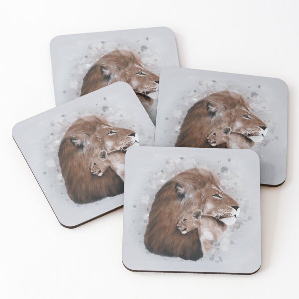 Item preview, Male Lion embraces Cub designed and sold by Barbara Felts.