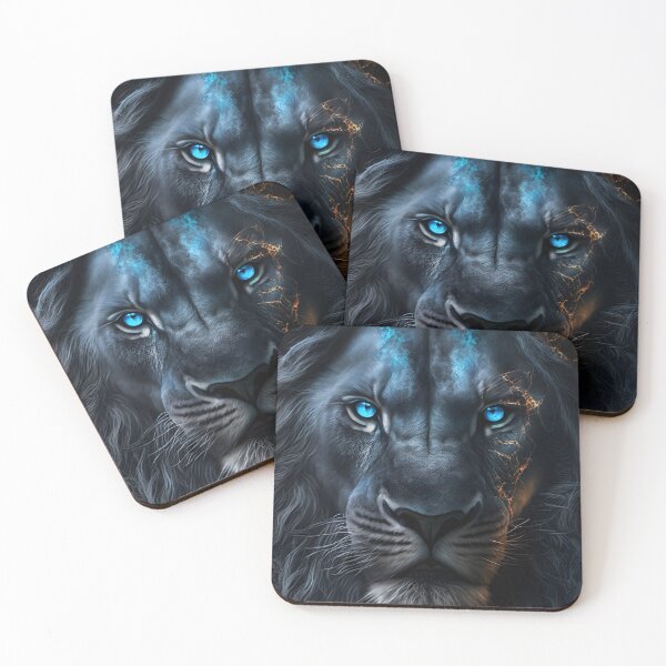 Item preview, black lion king blue eyes art work designed and sold by Mk5studio.