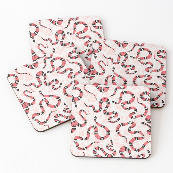 Item preview, Multi-Directional Textured Scarlet Snakes in the Forest - Pink designed and sold by Valerie Englehart.