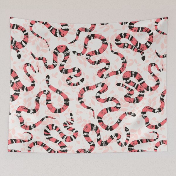 Item preview, Multi-Directional Textured Scarlet Snakes in the Forest - Pink designed and sold by Valerie Englehart.
