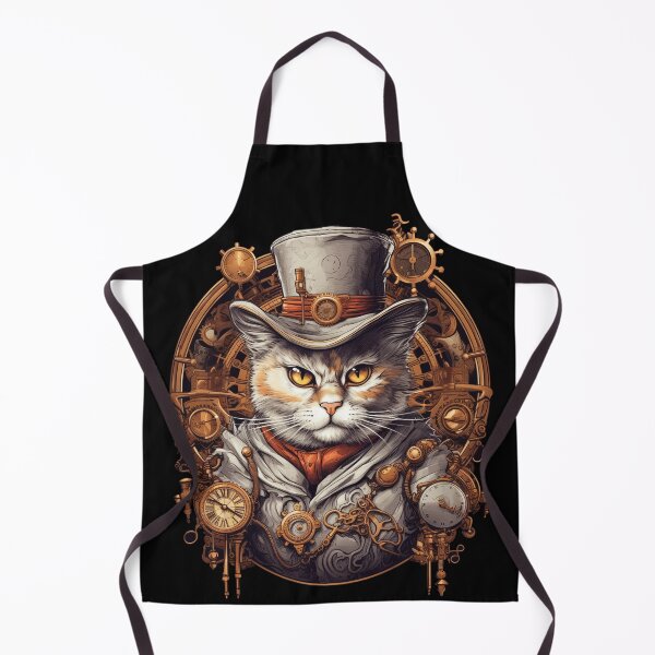 Item preview, Steampunk Retro Vintage Cat in Grey Hat designed and sold by bellabitis.
