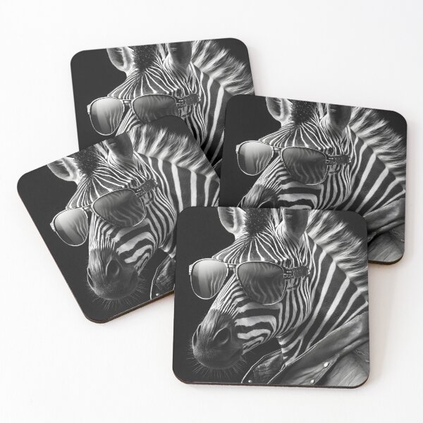 Item preview, cool zebra modern with sunglasses leather jacket designed and sold by Mk5studio.