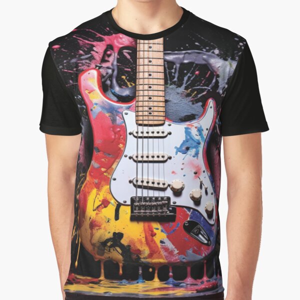 Aperçu de l'œuvre Art de la guitare - Numérique abstrait - Fender Stratocaster créée et vendue par Smiling Collie Designs.