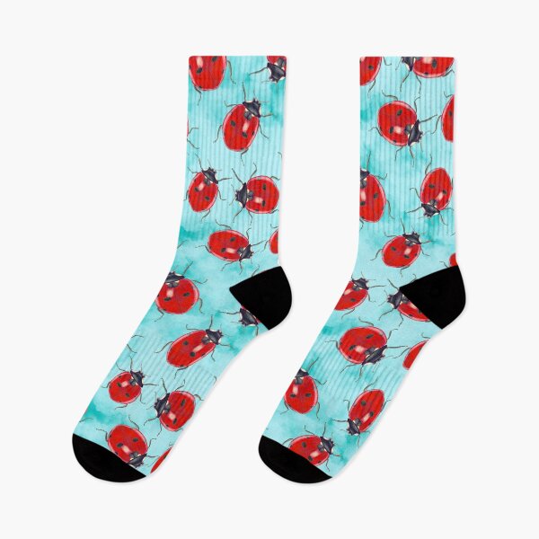 Item preview, Red Ladybugs Garden Goddess Illustrated on Clouds designed and sold by Sockstomistic.