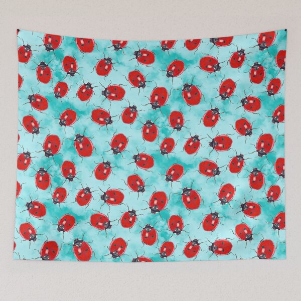 Item preview, Red Ladybugs Garden Goddess Illustrated on Clouds designed and sold by Sockstomistic.