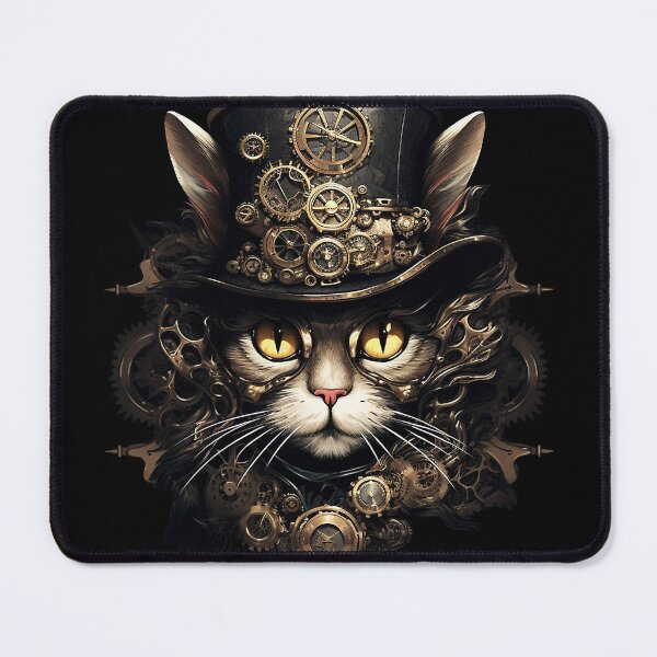 Item preview, Steampunk Retro Vintage Cat in Black Hat designed and sold by bellabitis.