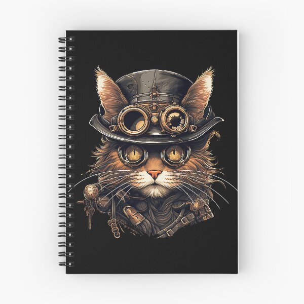 Item preview, Steampunk Retro Vintage Gato con sombrero negro designed and sold by bellabitis.