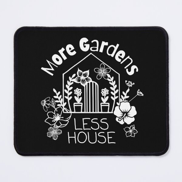 Item preview, More Gardens Less House White Line Art Design designed and sold by EarthArtDesigns.