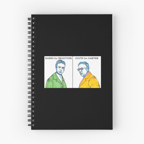 Item preview, Philosopher Doodle Portrait: Babes for Beauvoir x Sluts for Sartre designed and sold by spldoodles.