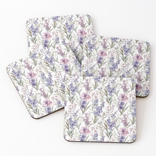 Item preview, Watercolor Soft Pastel Colors Lavender Flowers Pattern designed and sold by PixelPop1.