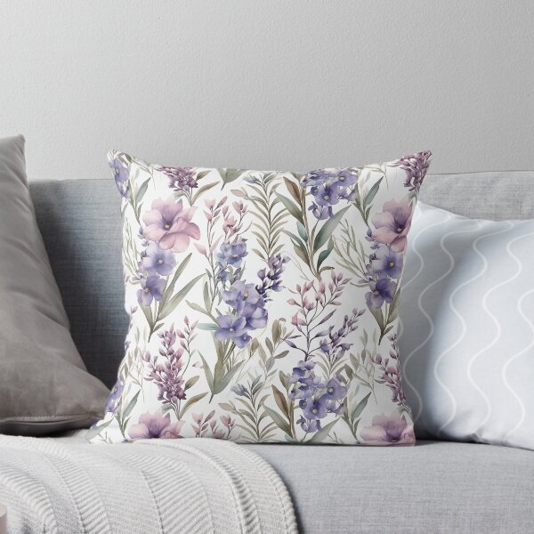 Item preview, Watercolor Soft Pastel Colors Lavender Flowers Pattern designed and sold by PixelPop1.