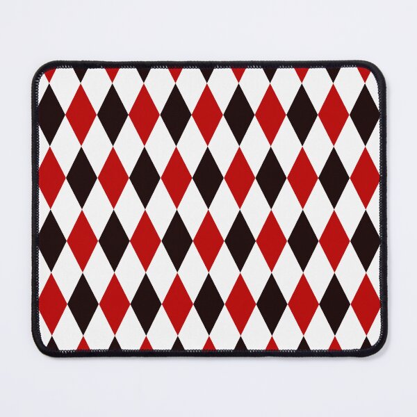 Item preview, harlequin red black  white diamond pattern || geometric shapes designed and sold by wordznart.