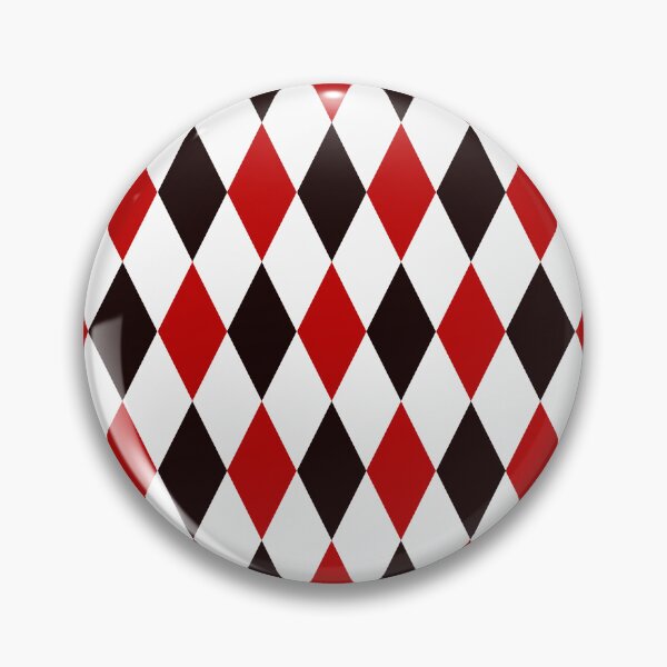 Item preview, harlequin red black  white diamond pattern || geometric shapes designed and sold by wordznart.