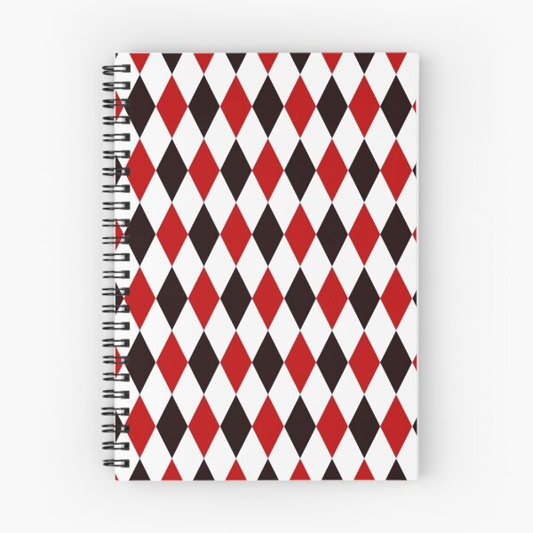 Item preview, harlequin red black  white diamond pattern || geometric shapes designed and sold by wordznart.