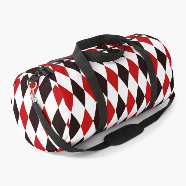 Item preview, harlequin red black  white diamond pattern || geometric shapes designed and sold by wordznart.