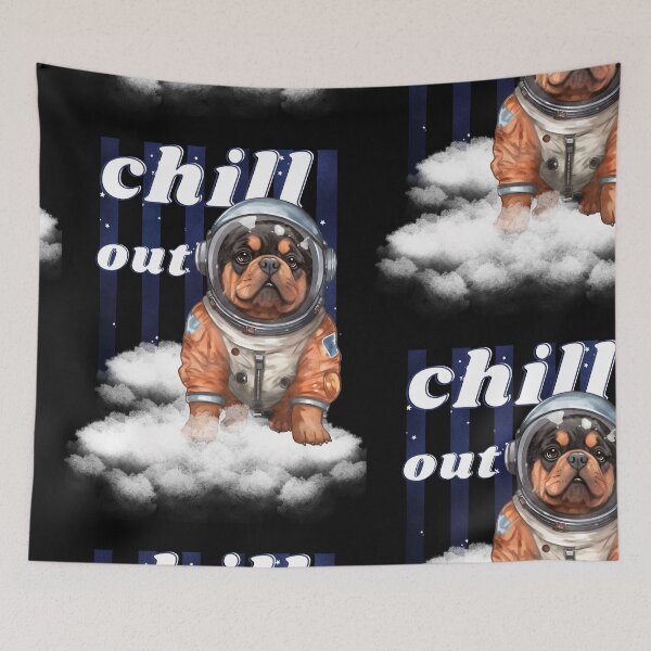 Item preview, Chill out - Rottweiler Astronaut, rest and relaxation. Relax and calm. Calm down, chill out. Funny Spacedog designed and sold by PupilLove.