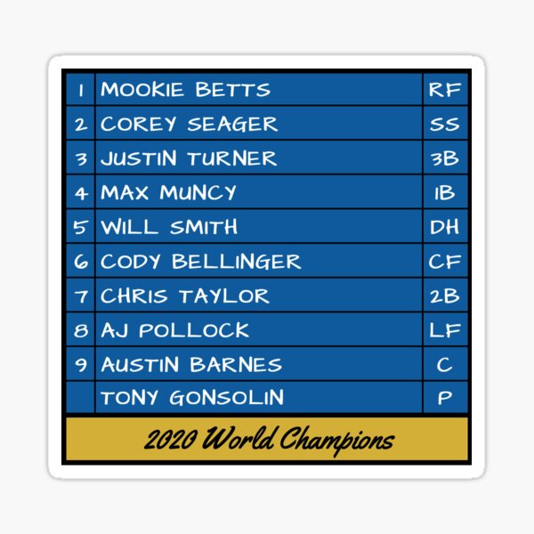 2009 New York Yankees World Series Lineup Card | Sticker