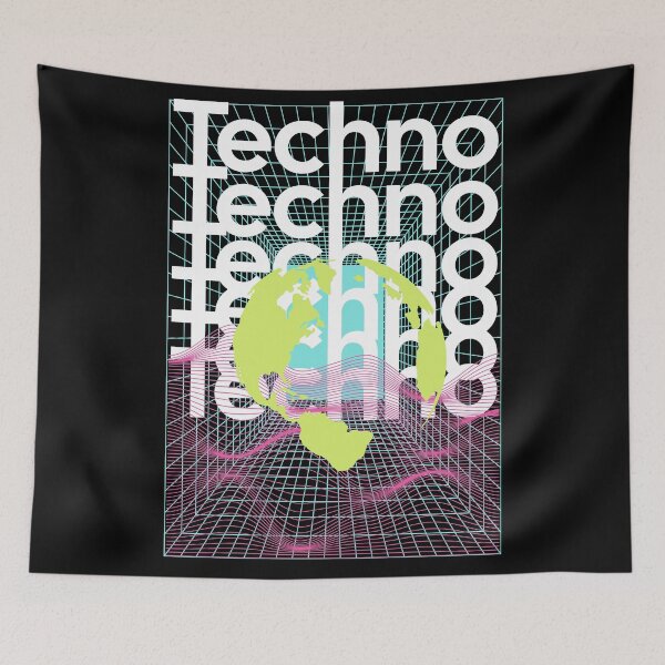 Item preview, TECHNO  - Grid Globe (White/Pink/Lime)  designed and sold by Discothreadz.