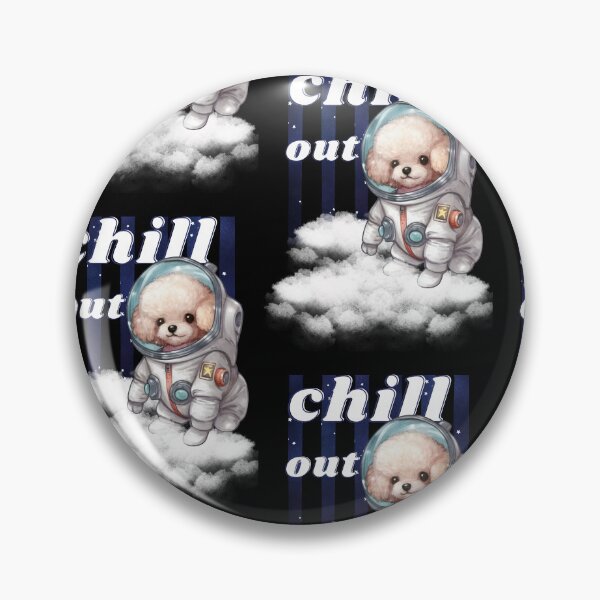 Item preview, Chill out - Poodle Astronaut, rest and relaxation. Relax and calm. Calm down, chill out. Funny Spacedog designed and sold by PupilLove.