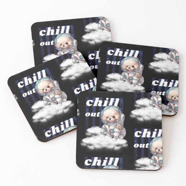 Item preview, Chill out - Poodle Astronaut, rest and relaxation. Relax and calm. Calm down, chill out. Funny Spacedog designed and sold by PupilLove.