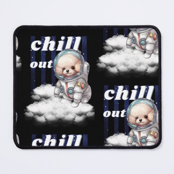 Item preview, Chill out - Poodle Astronaut, rest and relaxation. Relax and calm. Calm down, chill out. Funny Spacedog designed and sold by PupilLove.