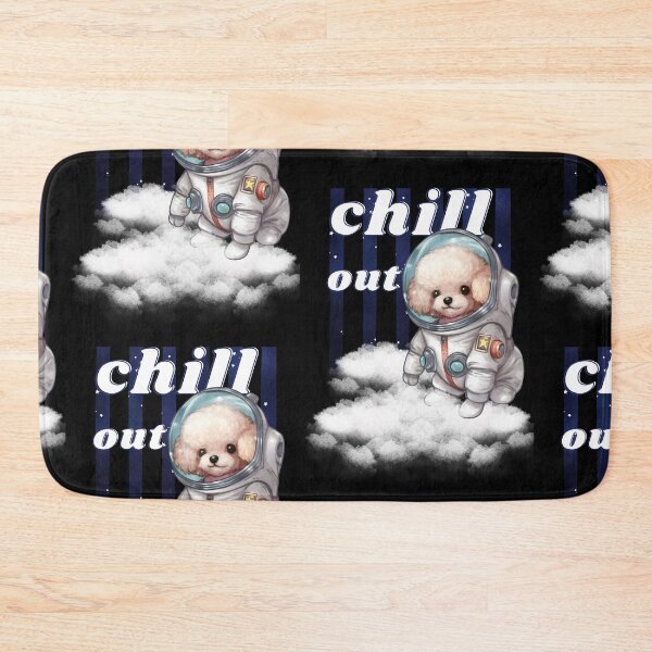 Item preview, Chill out - Poodle Astronaut, rest and relaxation. Relax and calm. Calm down, chill out. Funny Spacedog designed and sold by PupilLove.