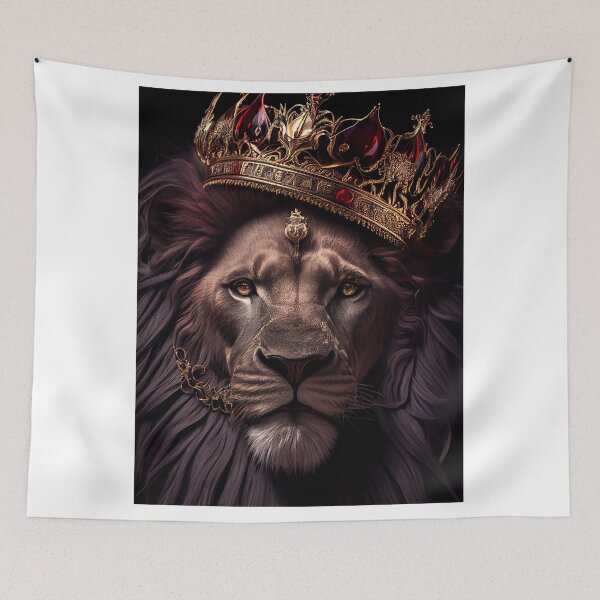 Item preview, black lion king or red art poster designed and sold by Mk5studio.
