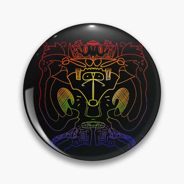 Item preview, Pride colored creepy face zentangle designed and sold by WhimsysWhatnots.