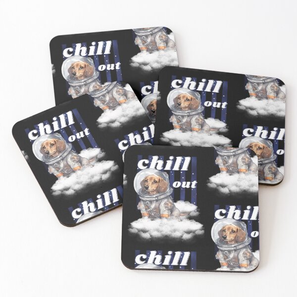 Item preview, Chill out - Dachshund Astronaut, rest and relaxation. Relax and calm. Calm down, chill out. Funny Spacedog designed and sold by PupilLove.