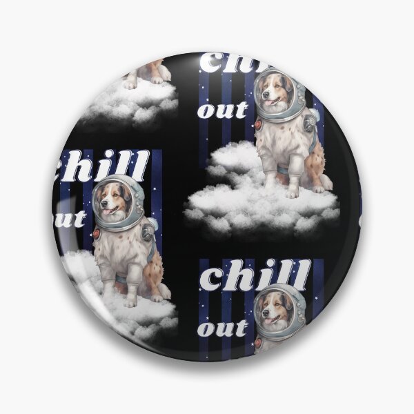 Item preview, Chill out - Australian Shepherd Astronaut, rest and relaxation. Relax and calm. Calm down, chill out. Funny Spacedog designed and sold by PupilLove.