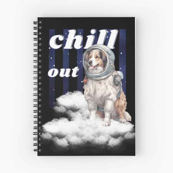 Item preview, Chill out - Australian Shepherd Astronaut, rest and relaxation. Relax and calm. Calm down, chill out. Funny Spacedog designed and sold by PupilLove.