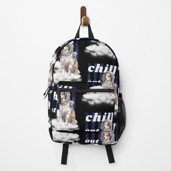Item preview, Chill out - Australian Shepherd Astronaut, rest and relaxation. Relax and calm. Calm down, chill out. Funny Spacedog designed and sold by PupilLove.