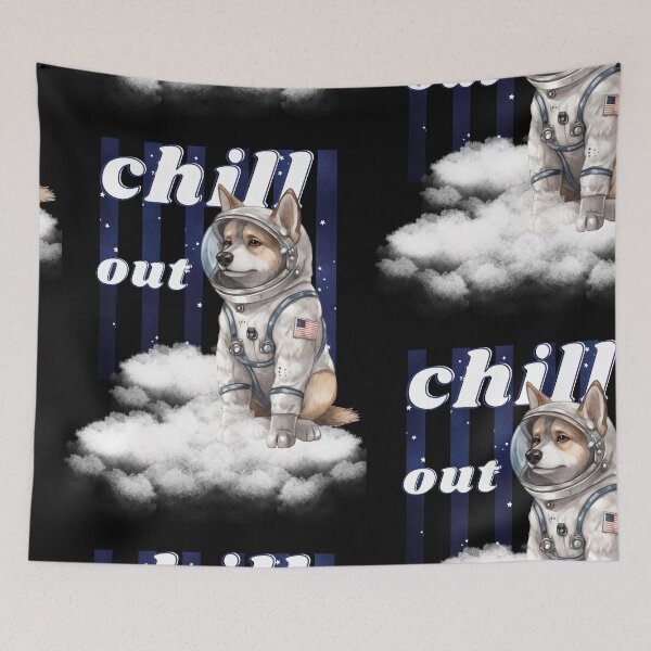 Item preview, Chill out - German Shepherd Astronaut, rest and relaxation. Relax and calm. Calm down, chill out. Funny Spacedog designed and sold by PupilLove.