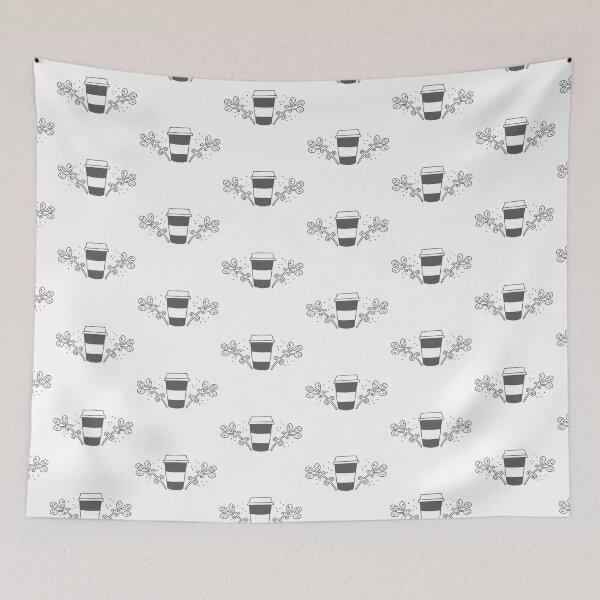Item preview, Dark grey coffee cup with flourish designed and sold by jazzydevil.