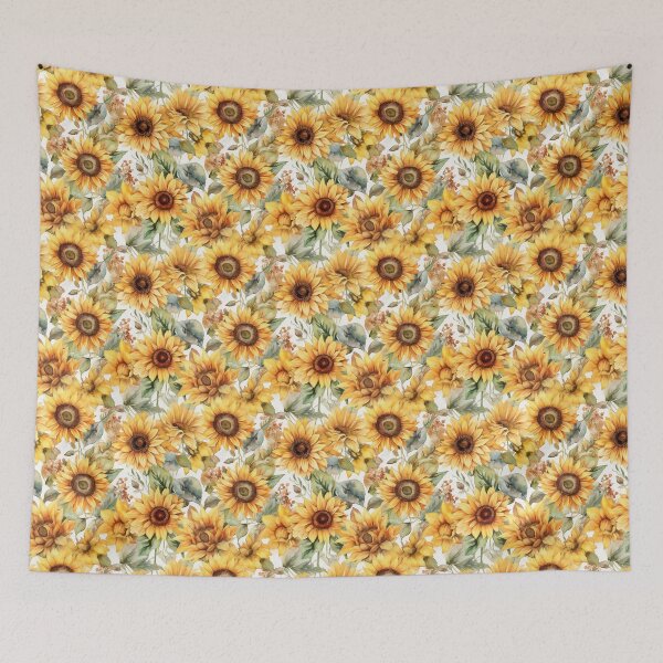 Item preview, Watercolor Soft Pastel Colors Sunflowers Pattern designed and sold by PixelPop1.