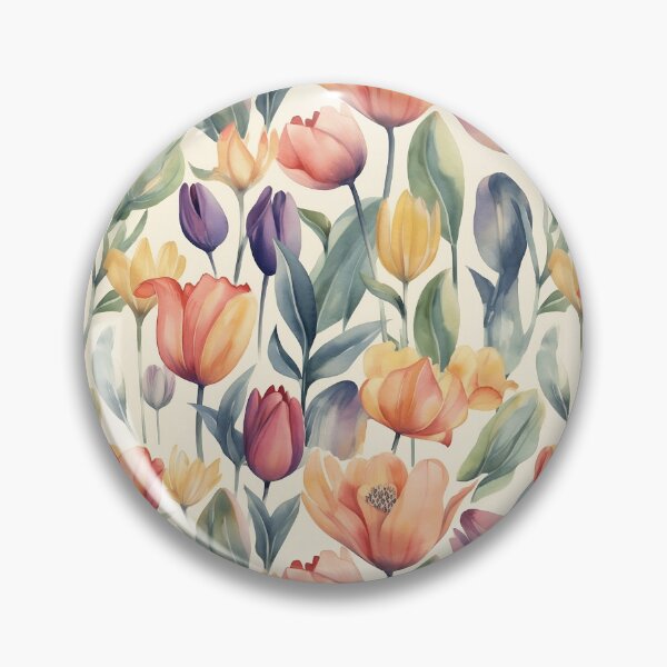 Item preview, Watercolor Soft Pastel Colors Tulip Flowers Pattern designed and sold by PixelPop1.