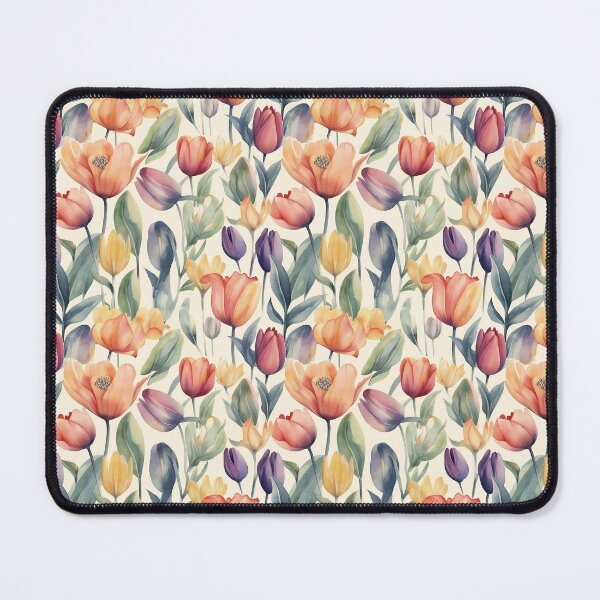 Item preview, Watercolor Soft Pastel Colors Tulip Flowers Pattern designed and sold by PixelPop1.