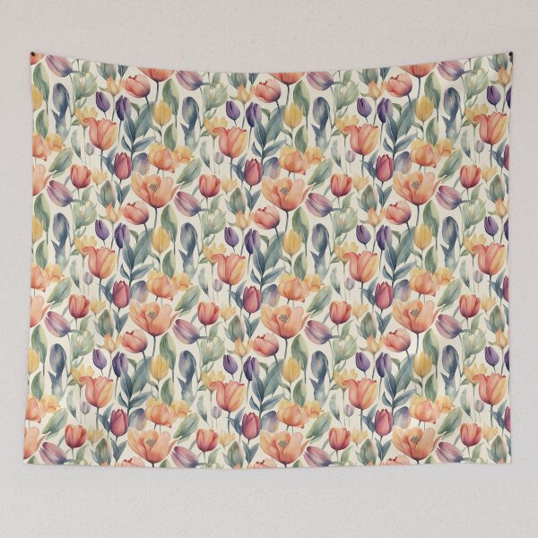 Item preview, Watercolor Soft Pastel Colors Tulip Flowers Pattern designed and sold by PixelPop1.