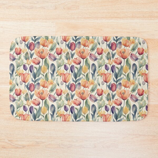 Item preview, Watercolor Soft Pastel Colors Tulip Flowers Pattern designed and sold by PixelPop1.