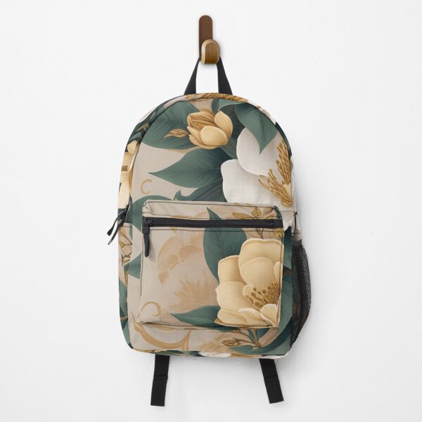 Item preview, Floral Elegance green and gold designed and sold by CustomStickerCo.