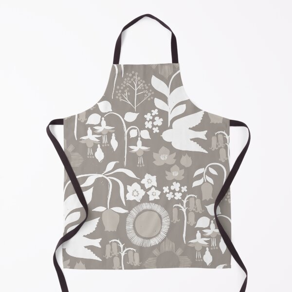 Item preview, Under the Sun {Stone Grey Neutral} Birds and Flowers - large designed and sold by Cecilia Mok.