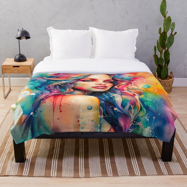 Artikelvorschau, Aquarell-Regenbogen-magische Meerjungfrau entworfen und verkauft von WitchyWare.